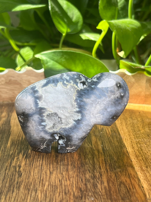 Blue Plume Agate Buffalo: BB