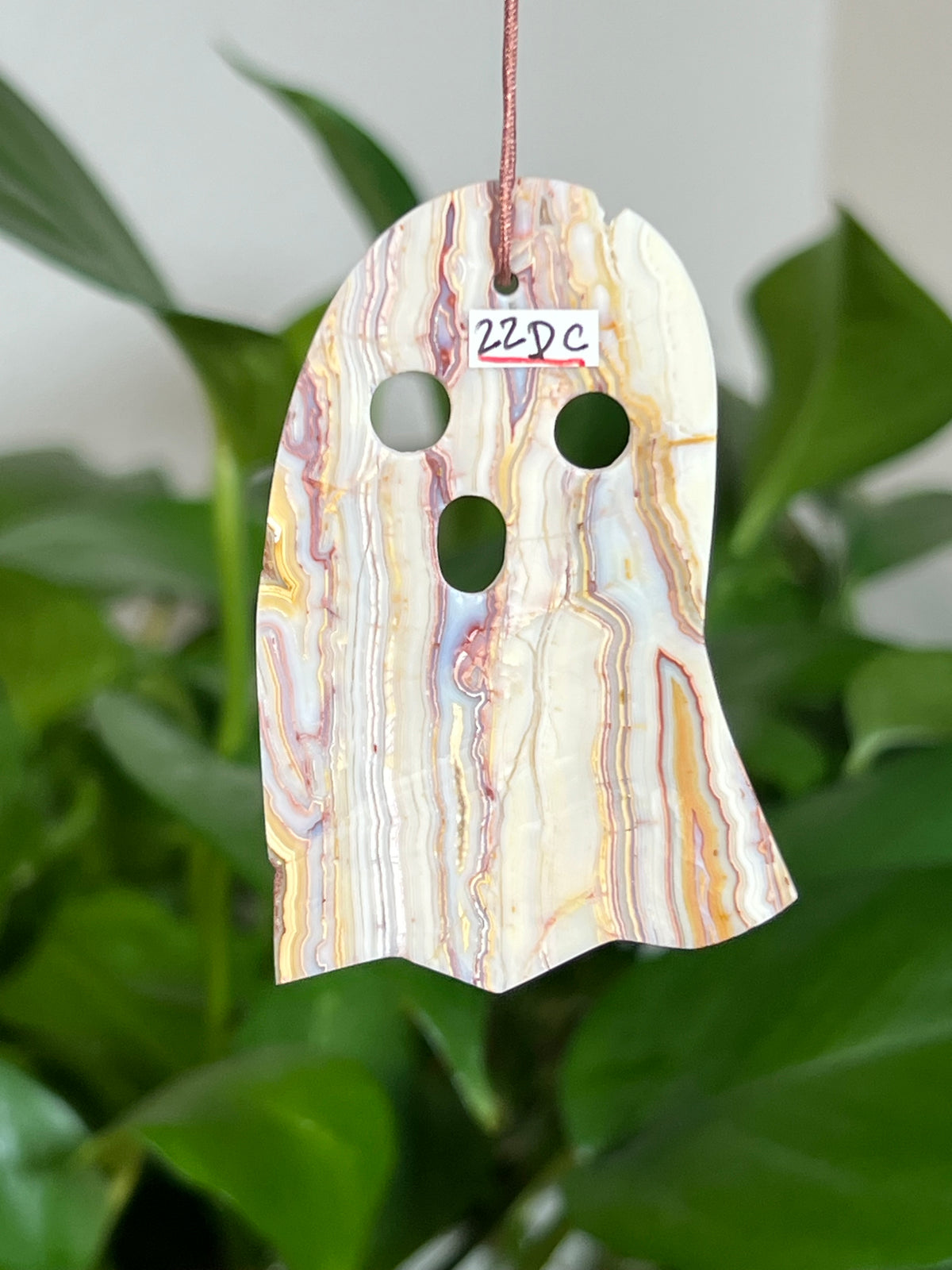 Crazy Lace Agate Ghost Ornaments