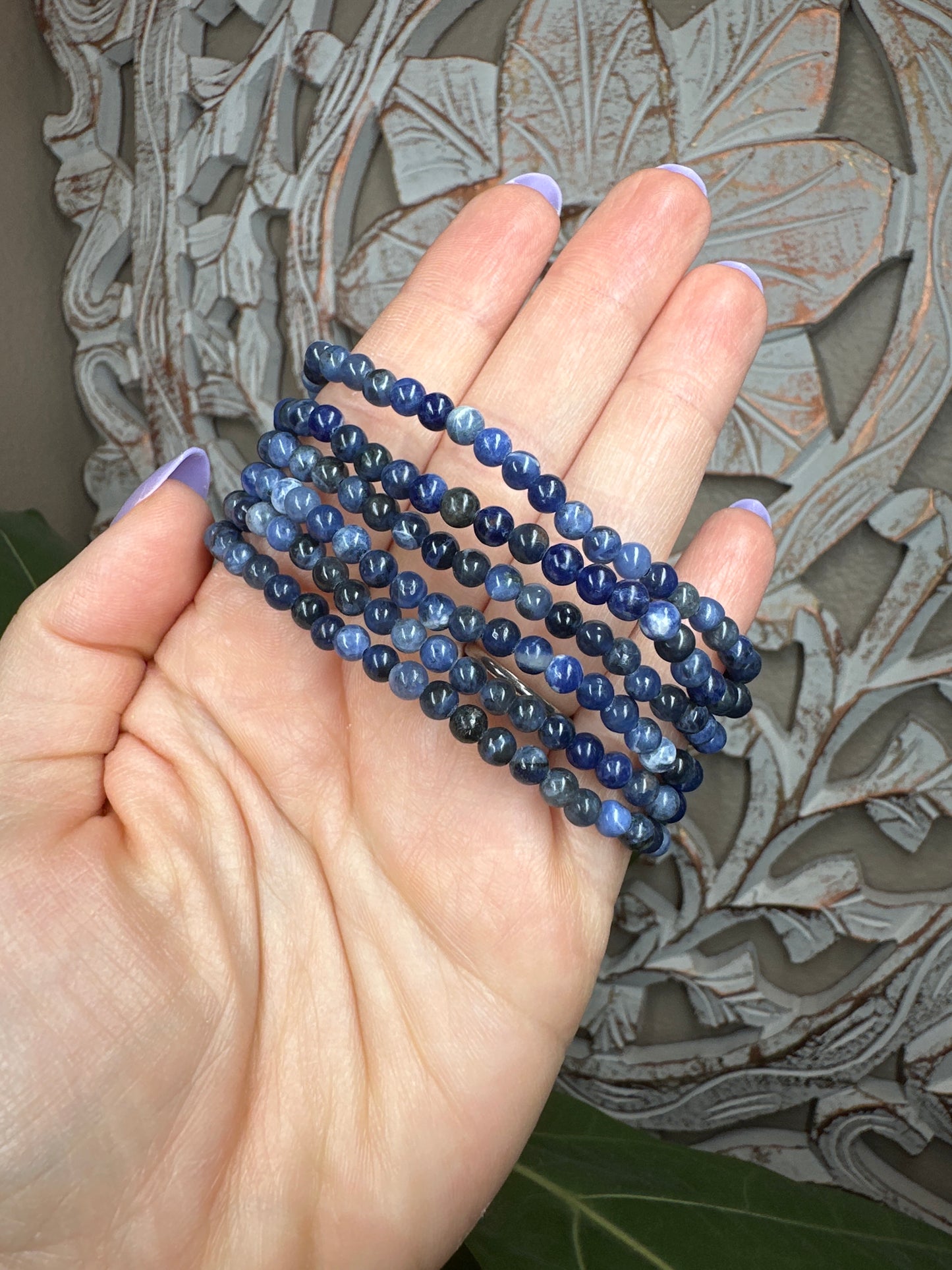 Sodalite Beaded Bracelet (4mm)