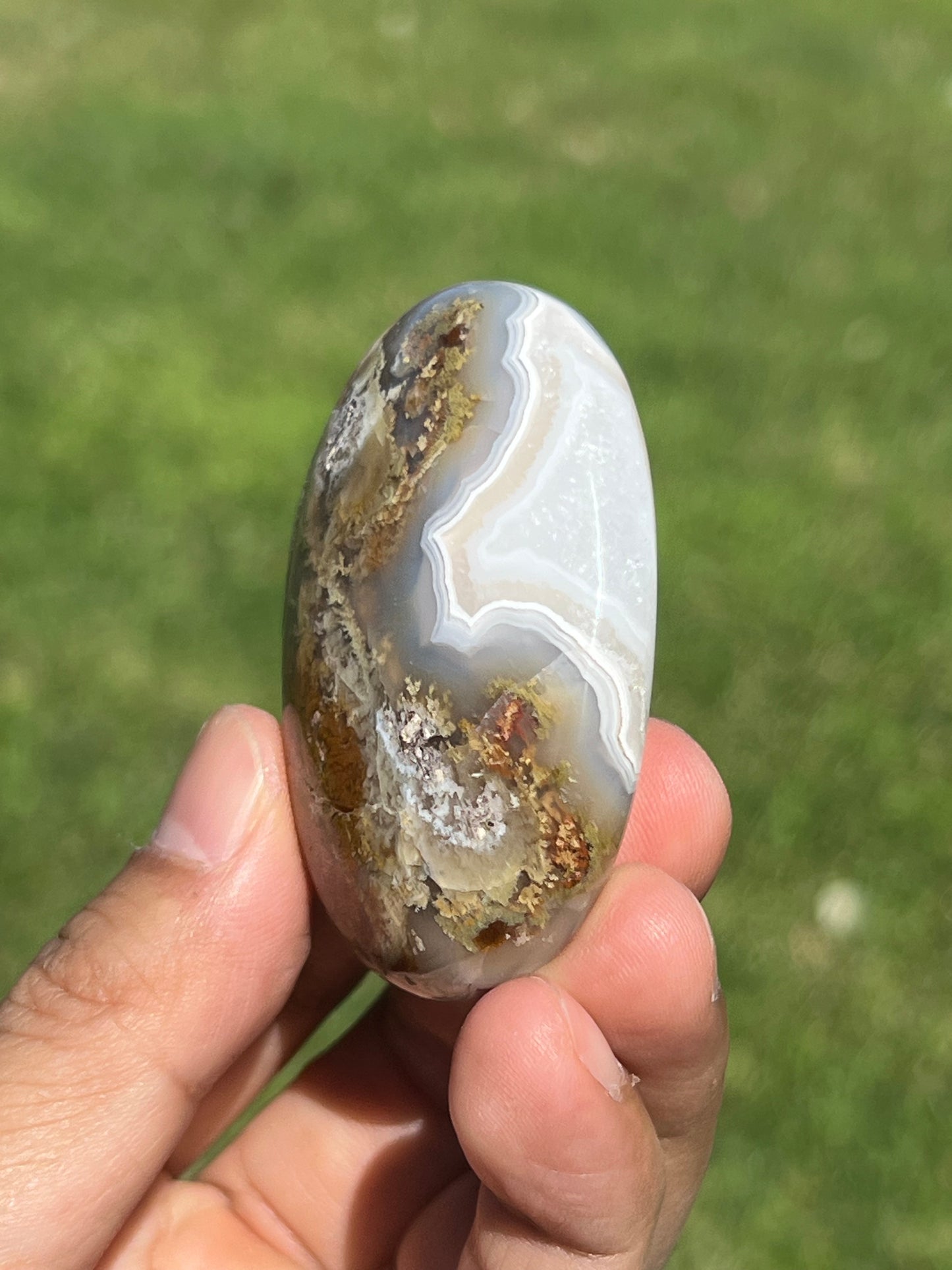 Scenic Moss Agate Palmstone BQ
