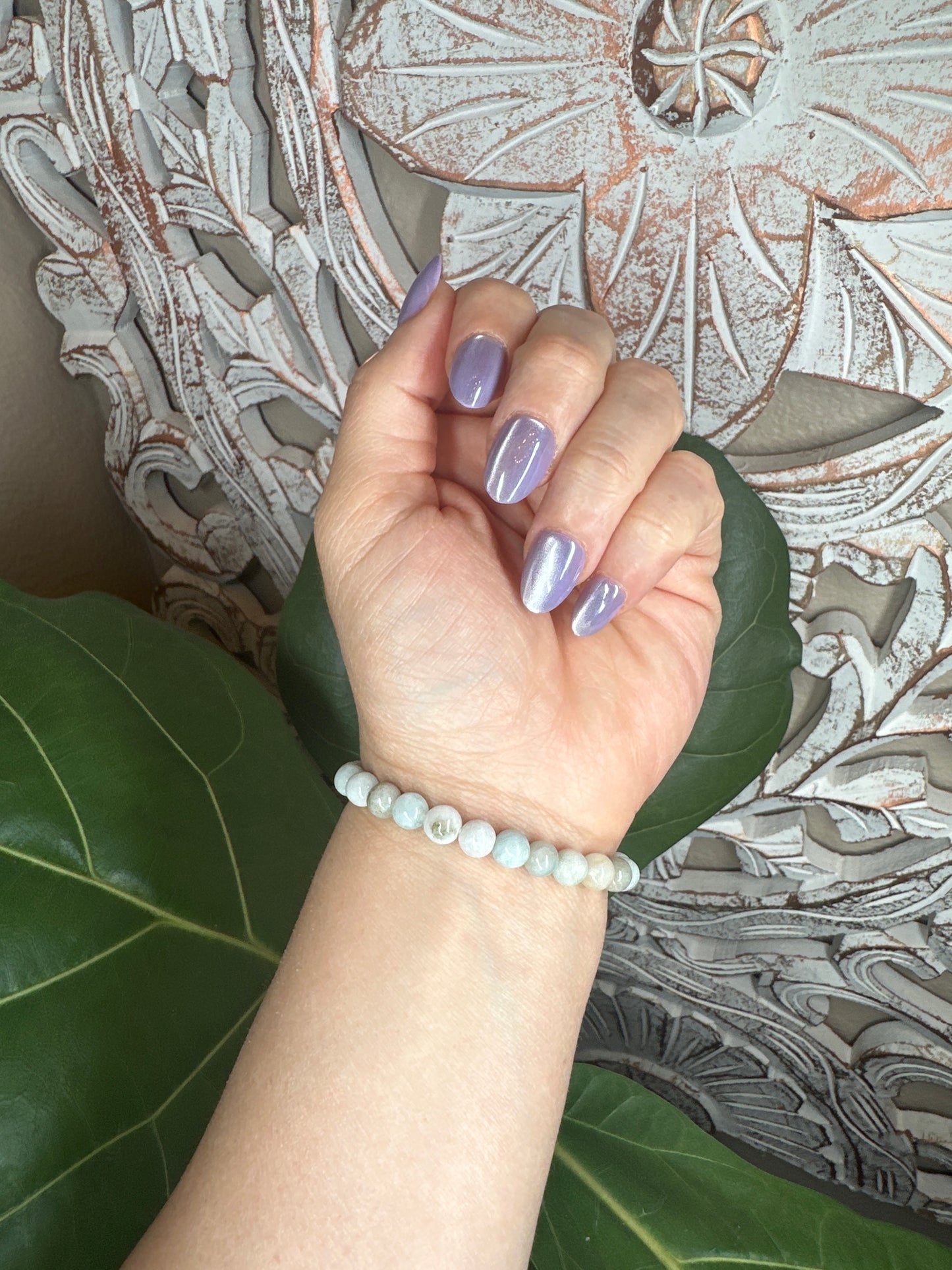 Green Burmese Jade Beaded Bracelet+ Dragon Bead