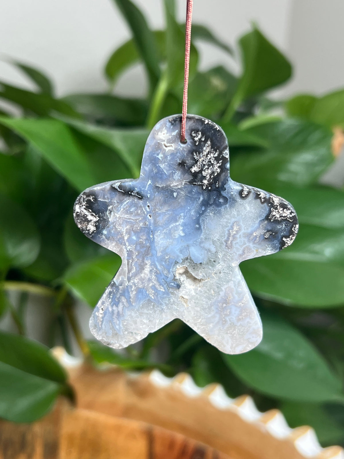 Blue Plume Agate Ornament Gingerbread: BA