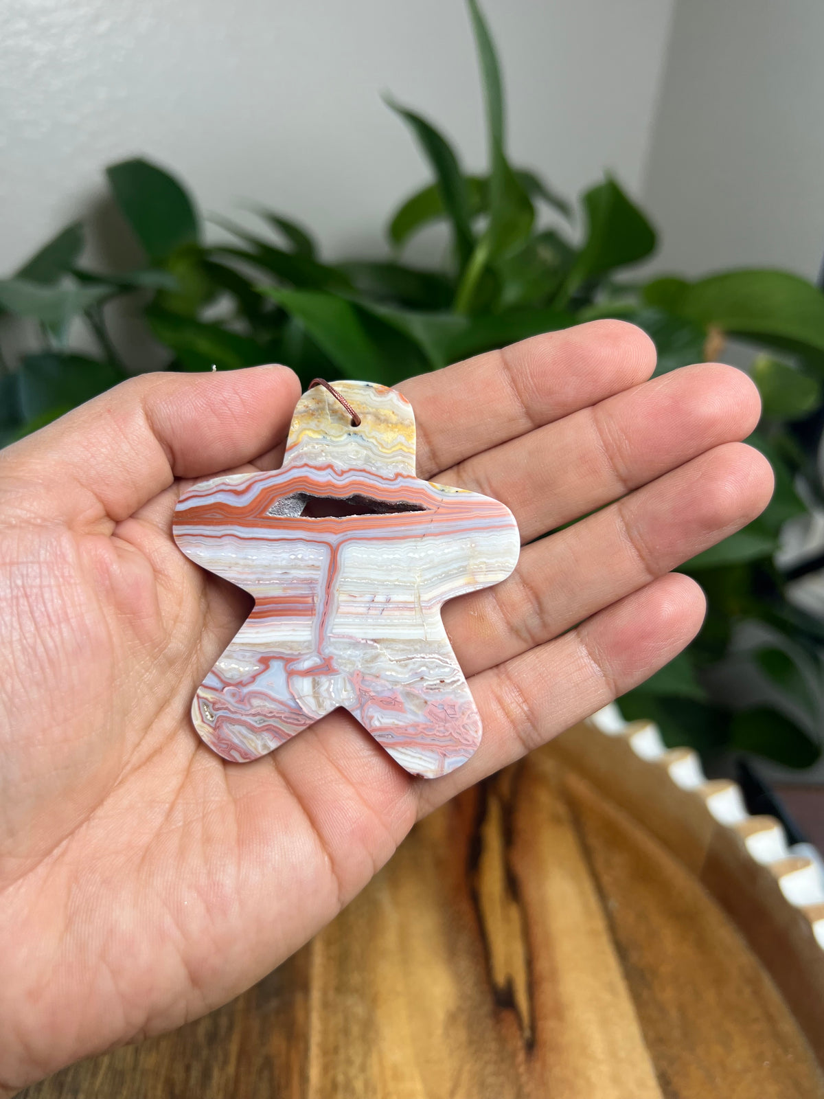 Crazy Lace Agate Ornament Gingerbread: H