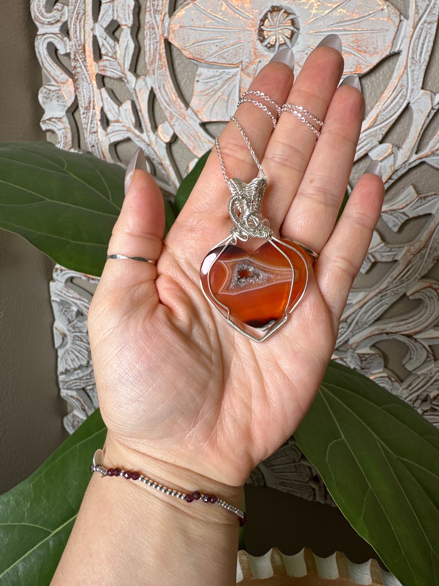 Carnelian Wire Wrapped Necklace