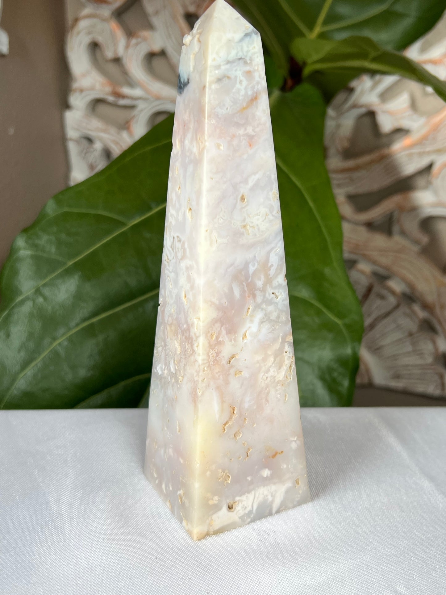 Rainbow Plume Agate Tower