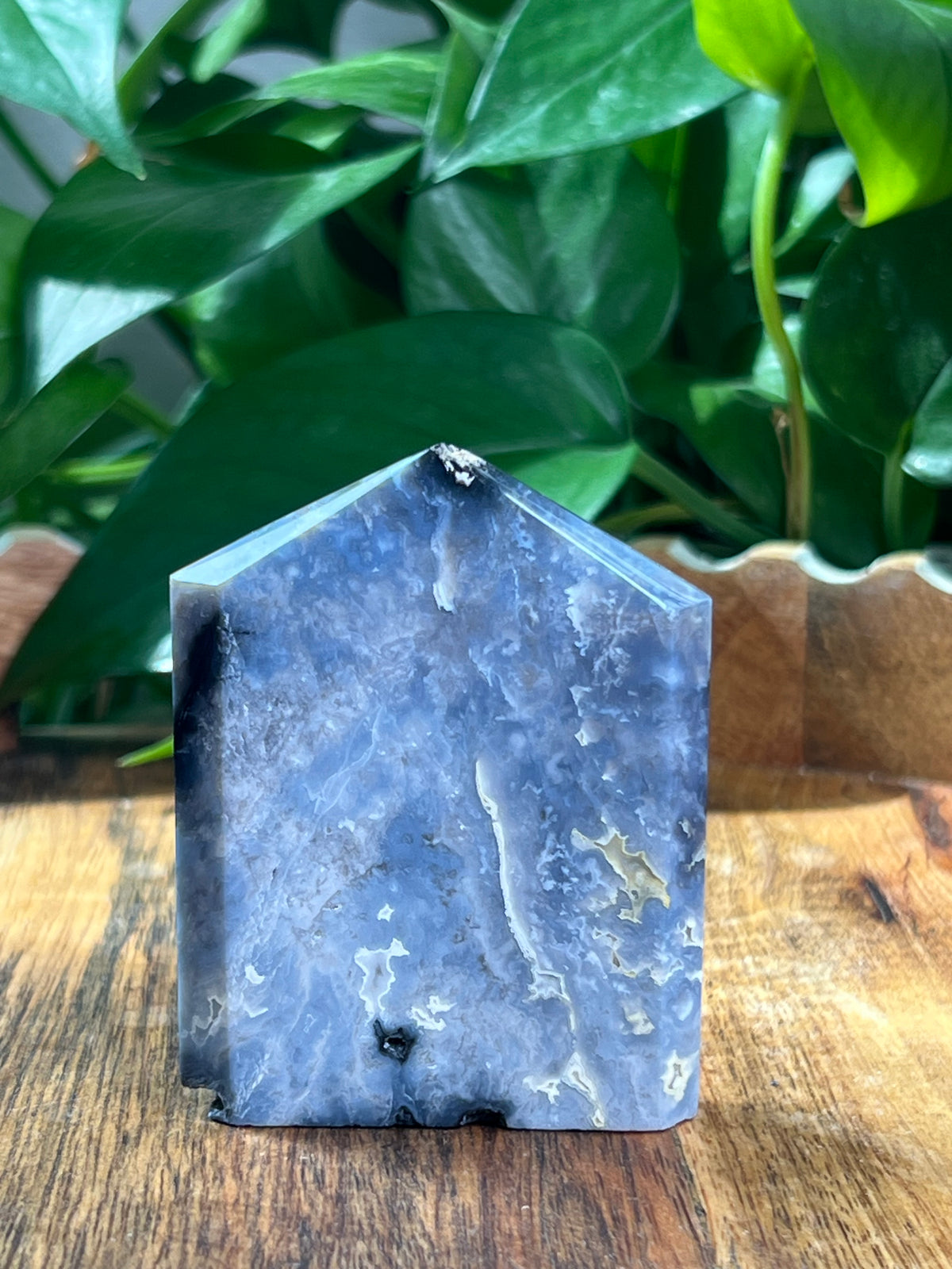 Blue Plume Agate Flat Tower: N
