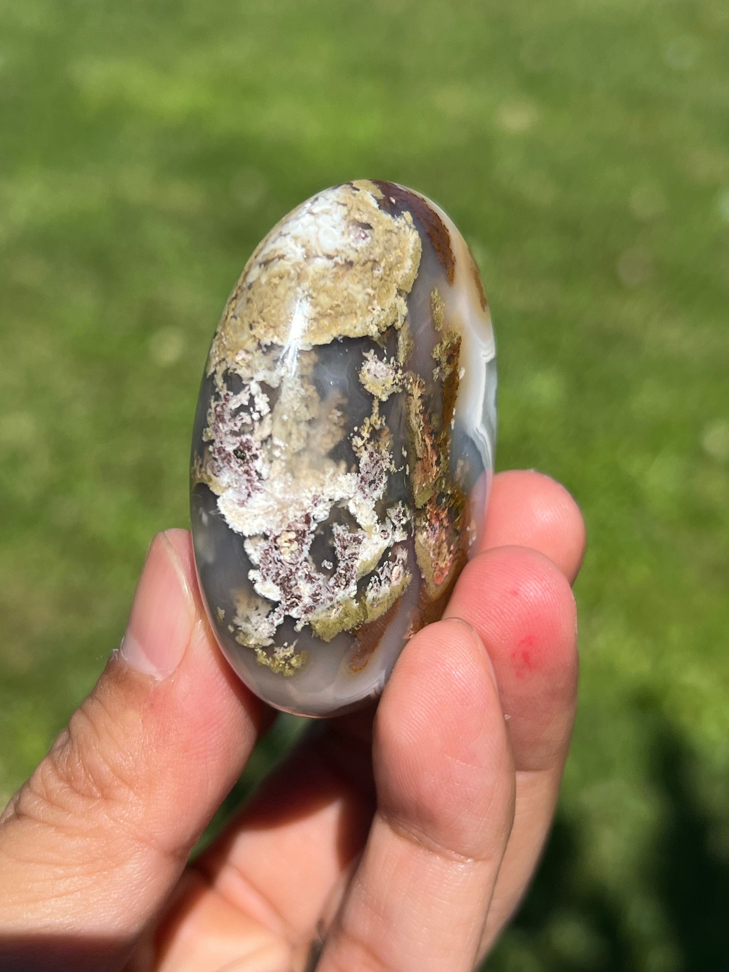 Scenic Moss Agate Palmstone PB