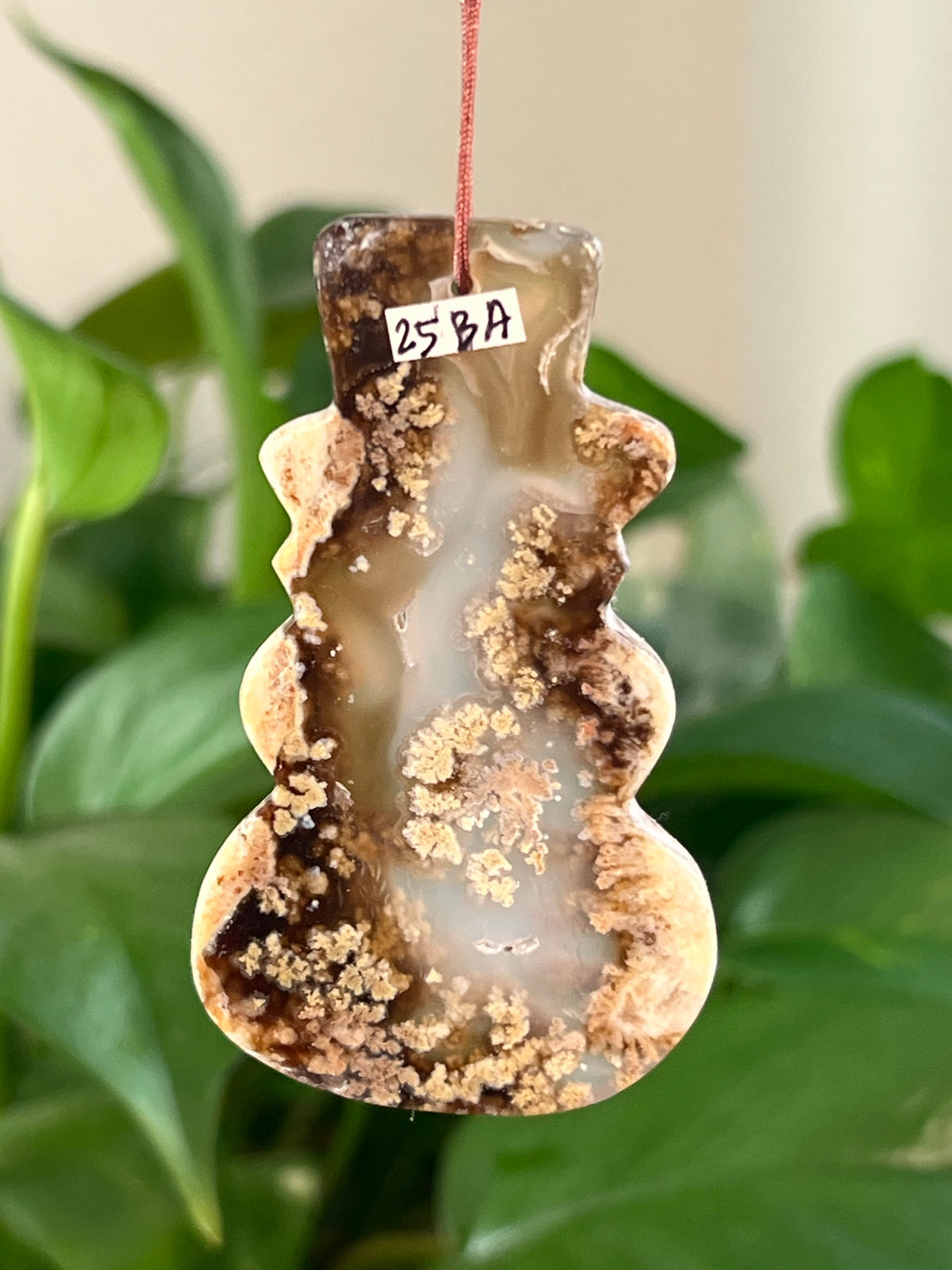Scenic Moss Agate Snowman Ornaments