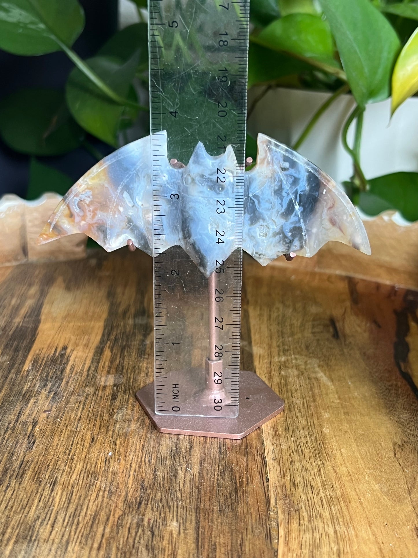 Rainbow Plume Agate Bat