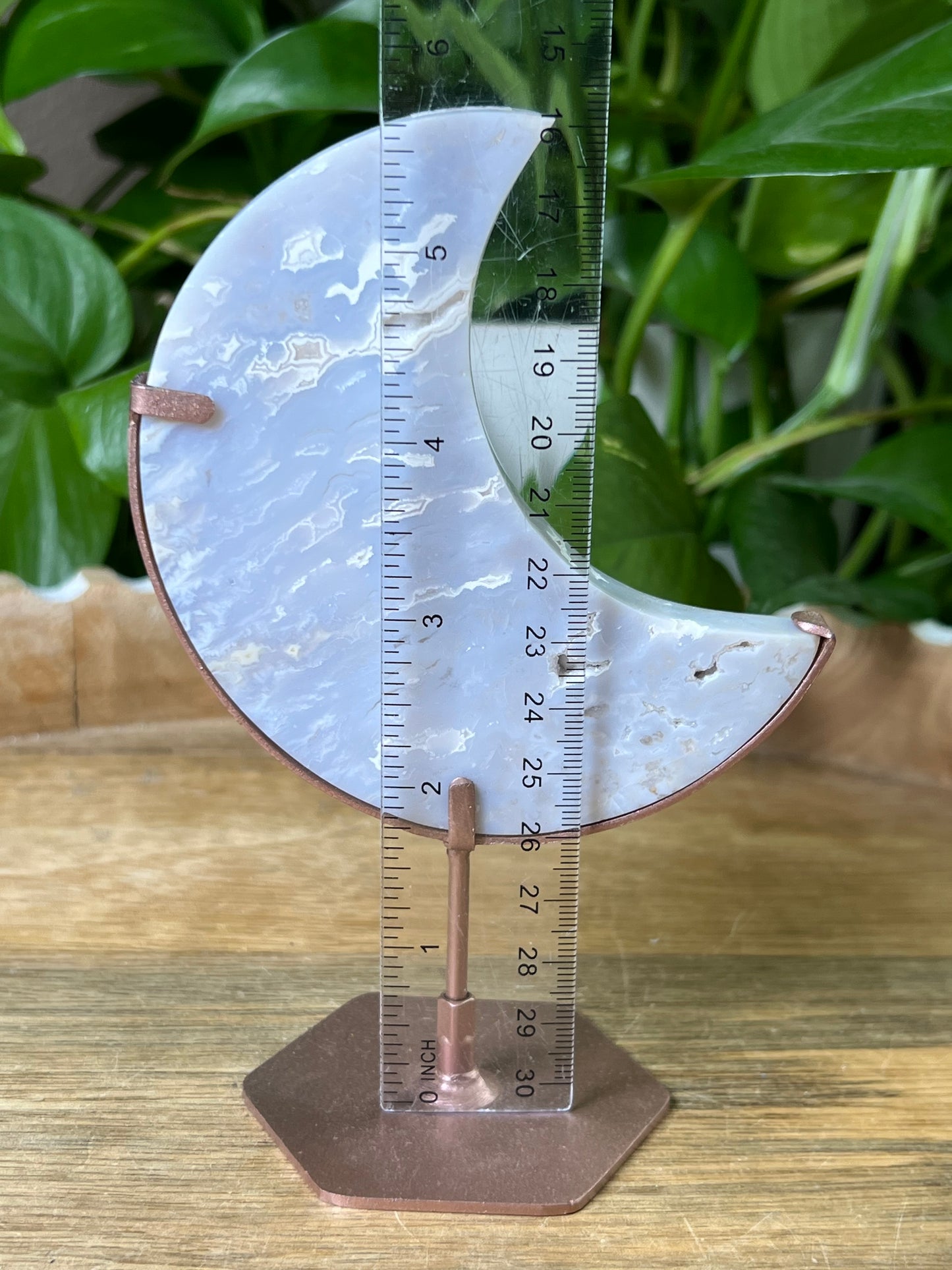 Winter Plume Agate Moon