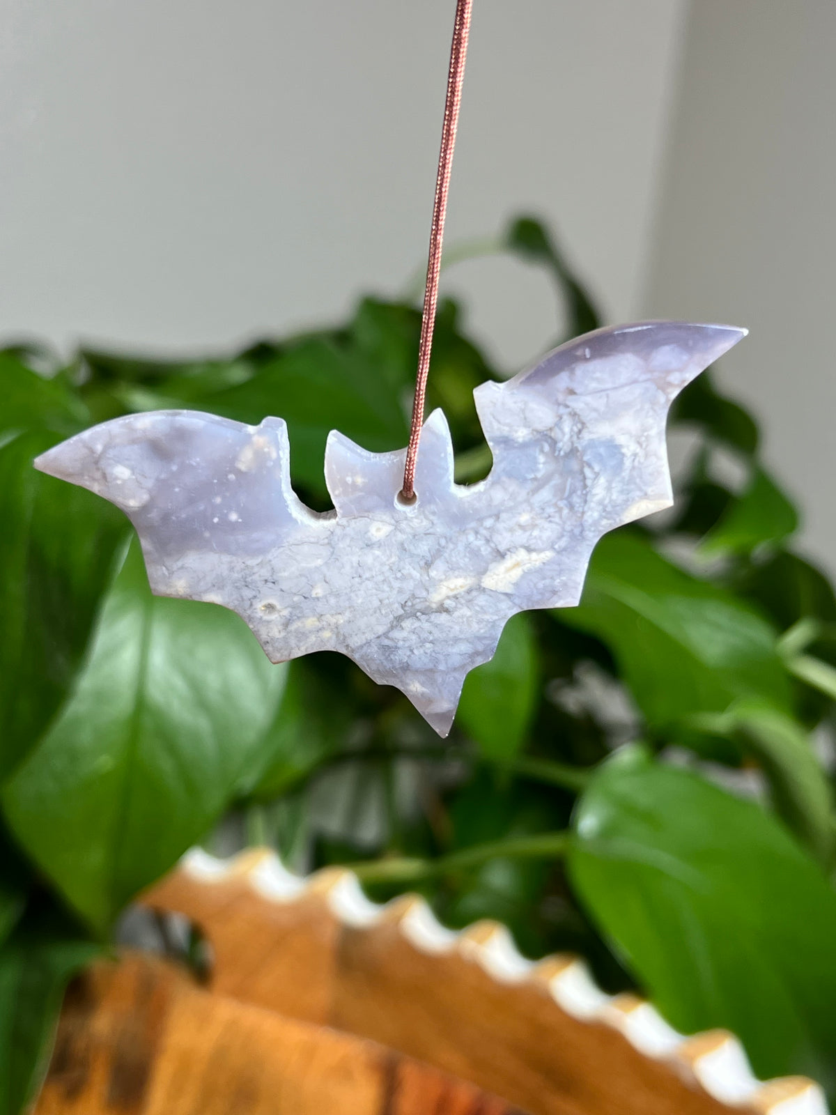 Purple Chalcedony Bat Ornaments