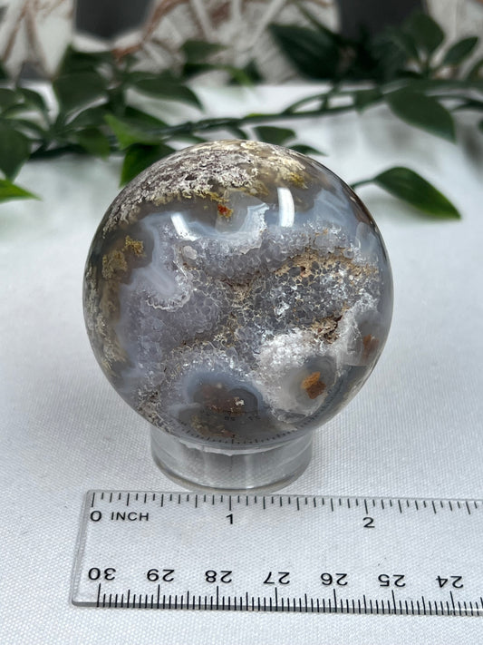 Scenic Moss Agate Sphere