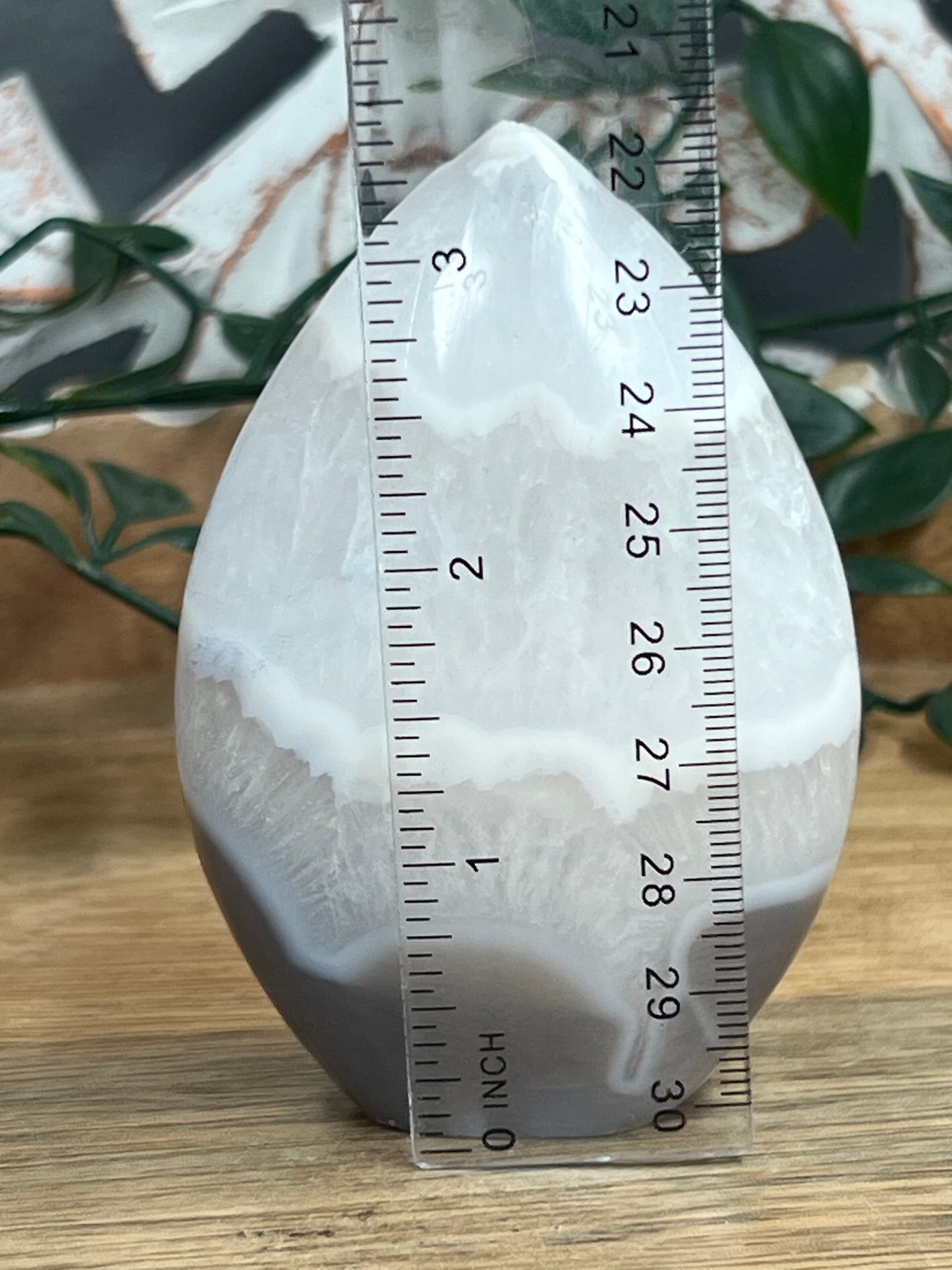 Blue Grey Lace Agate Flame