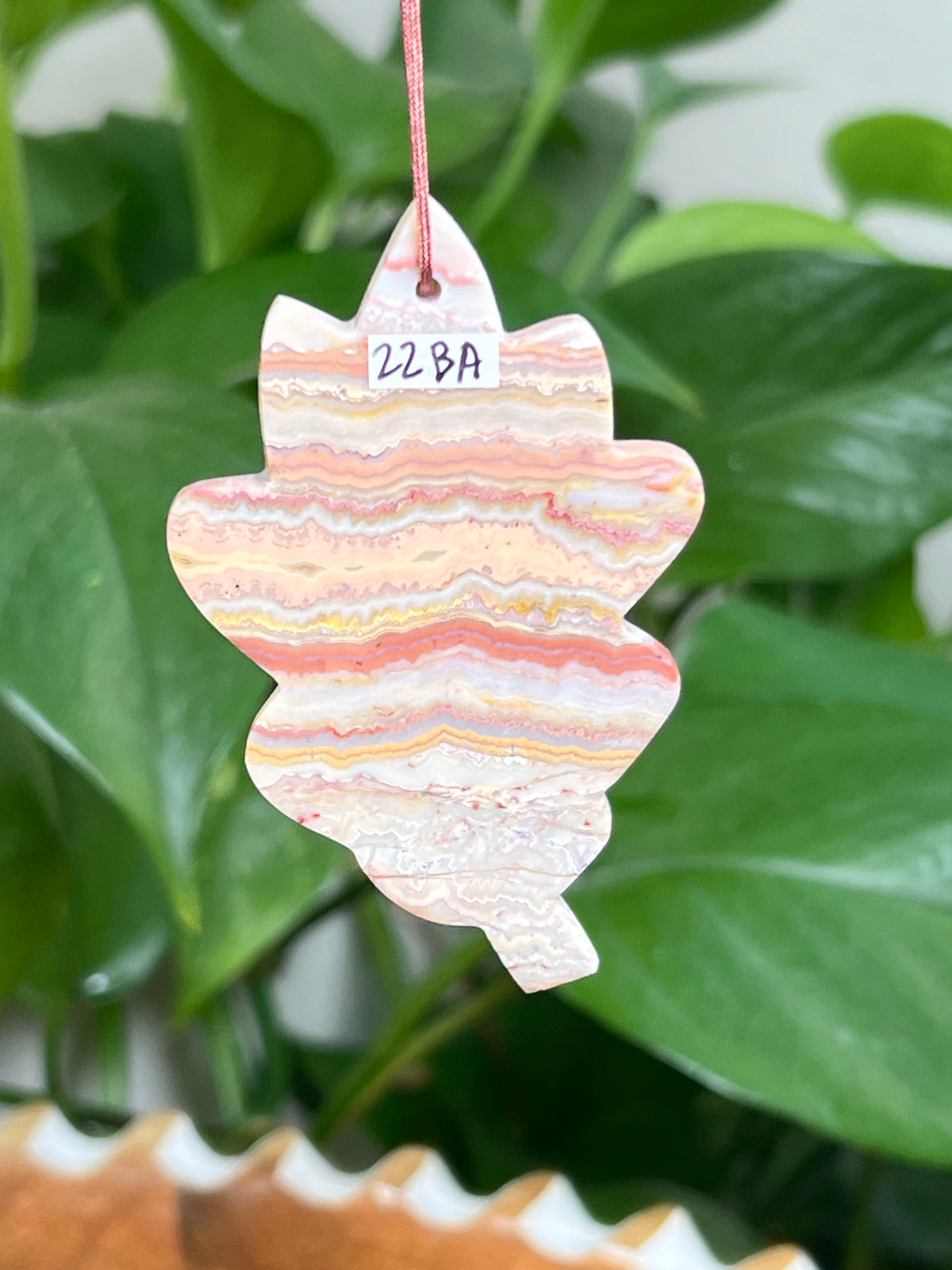 Crazy Lace Agate Ornament Leaf: BA