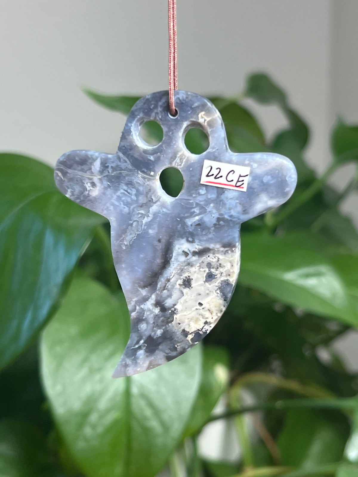 Blue Plume Agate Ghost Ornaments