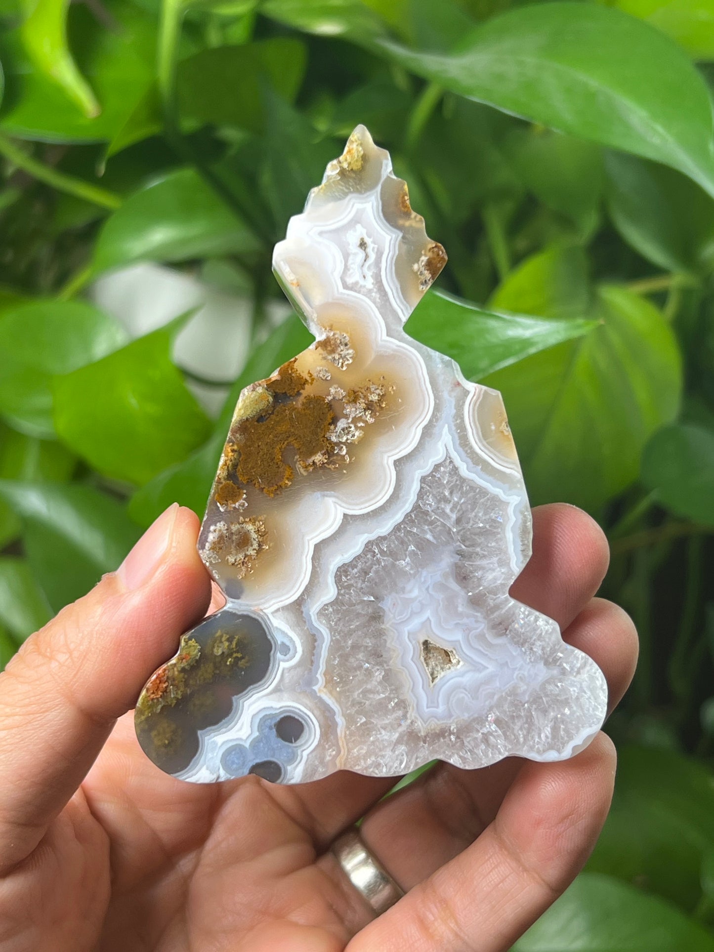 Scenic Moss Agate Buddha