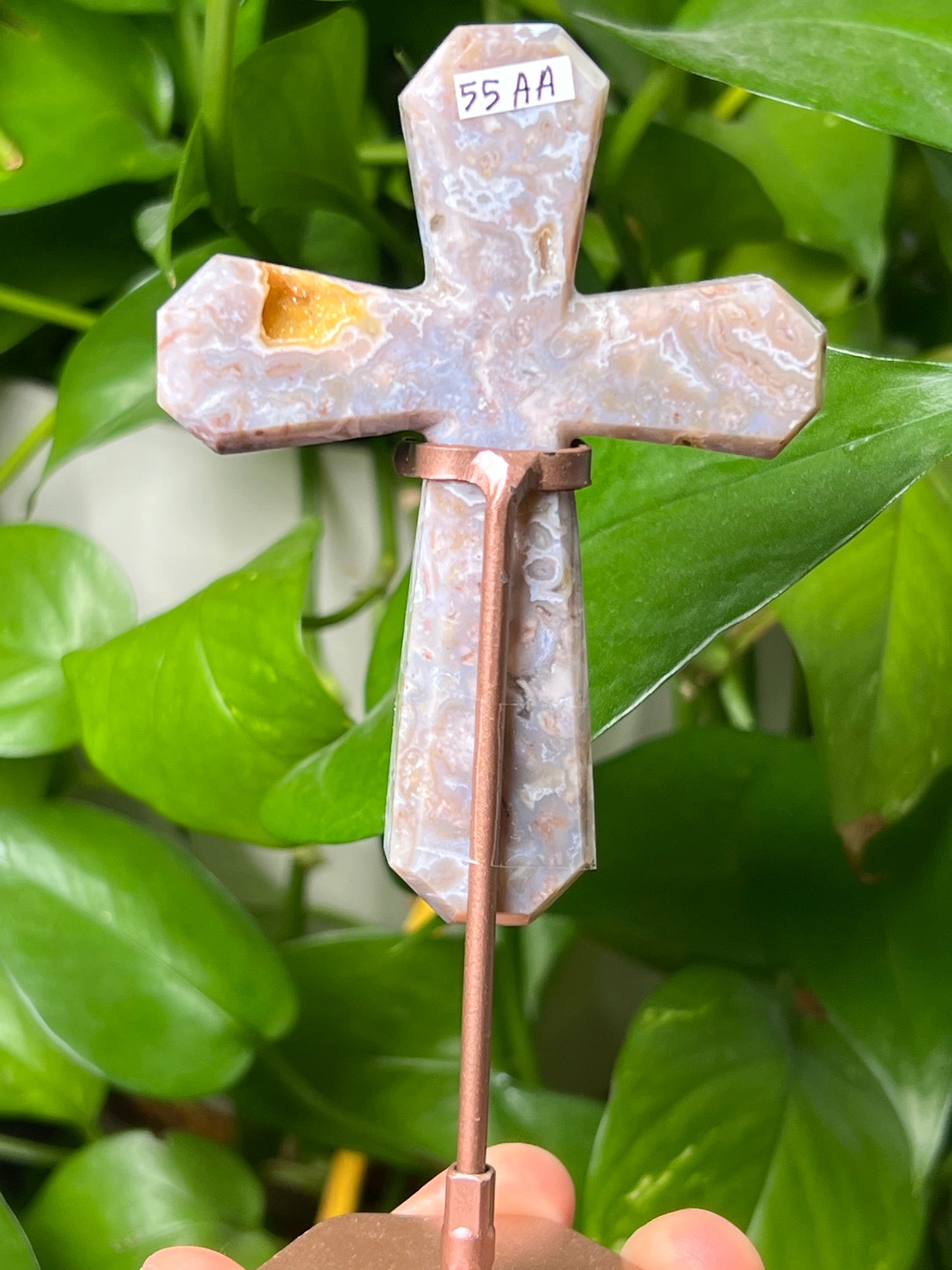 Sumatra Plume Agate Cross