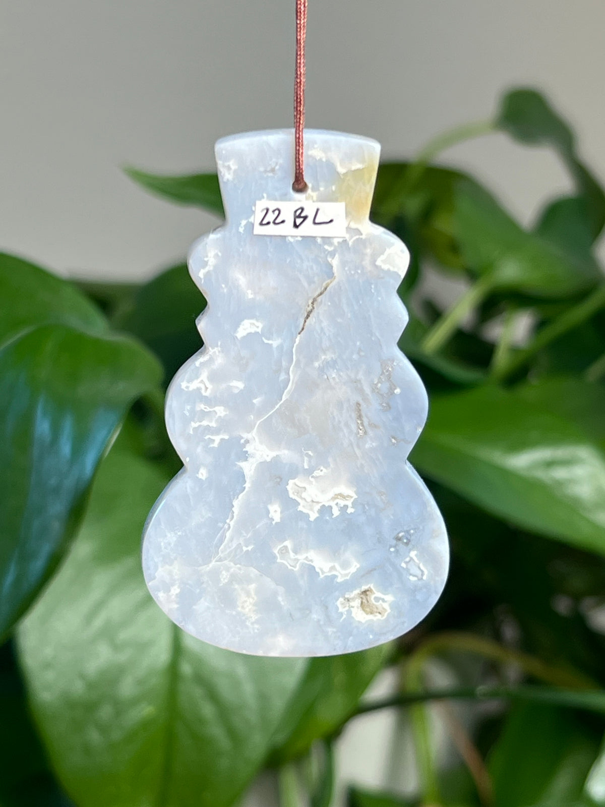 Blue Plume Agate Snowman Ornaments