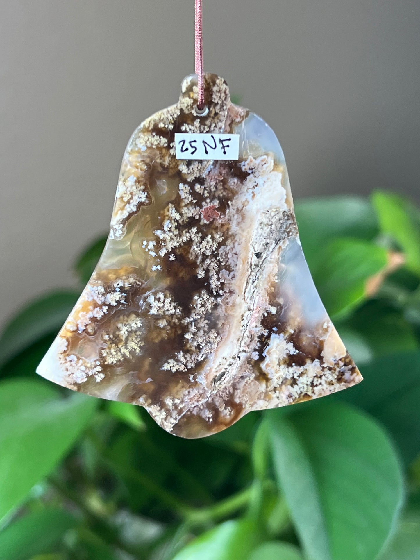 Scenic Moss Agate Ornament Bell