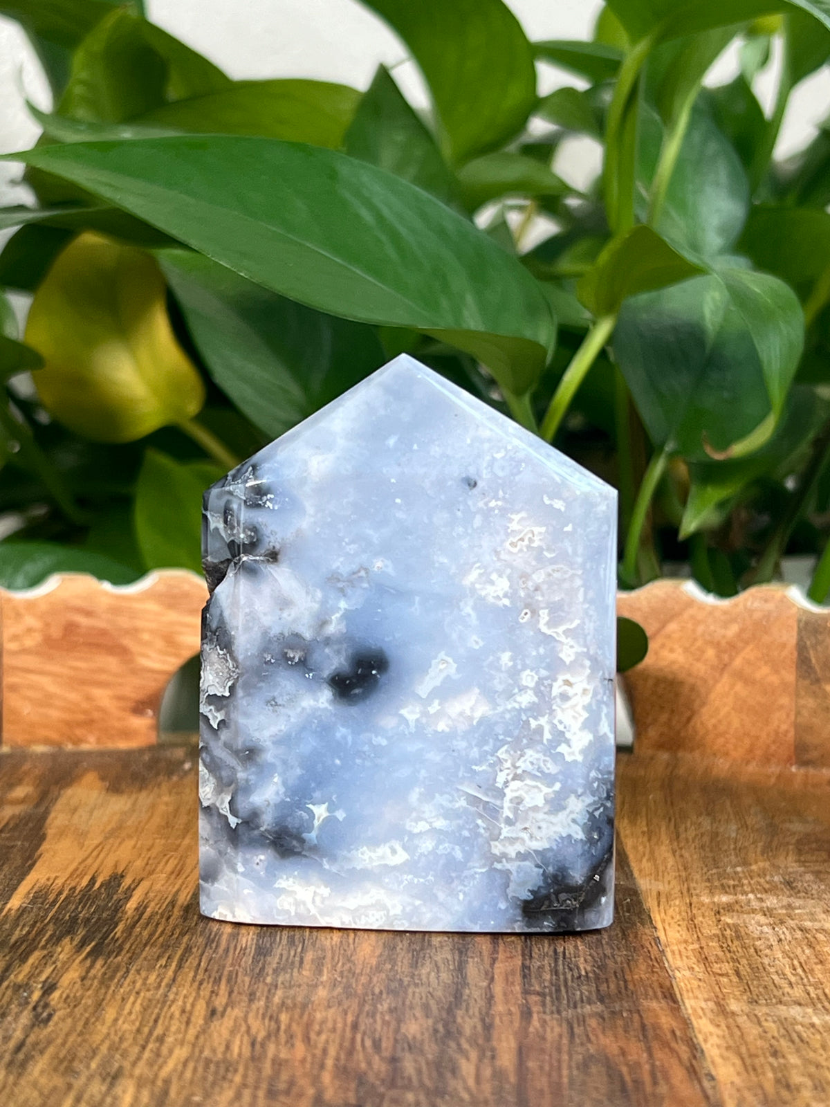 Blue Plume Agate Flat Towers