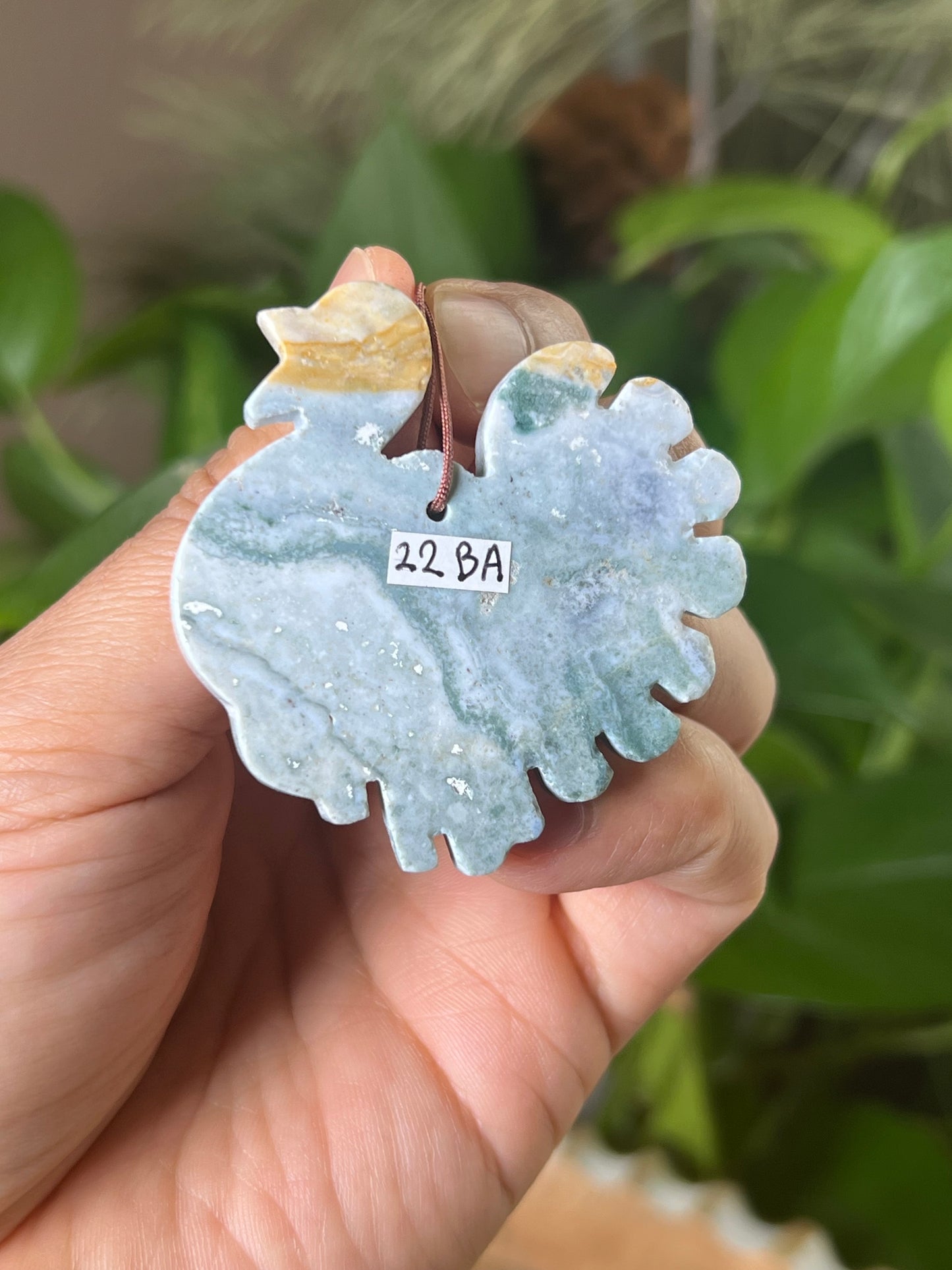 Blue Green Jasper Turkey Ornament