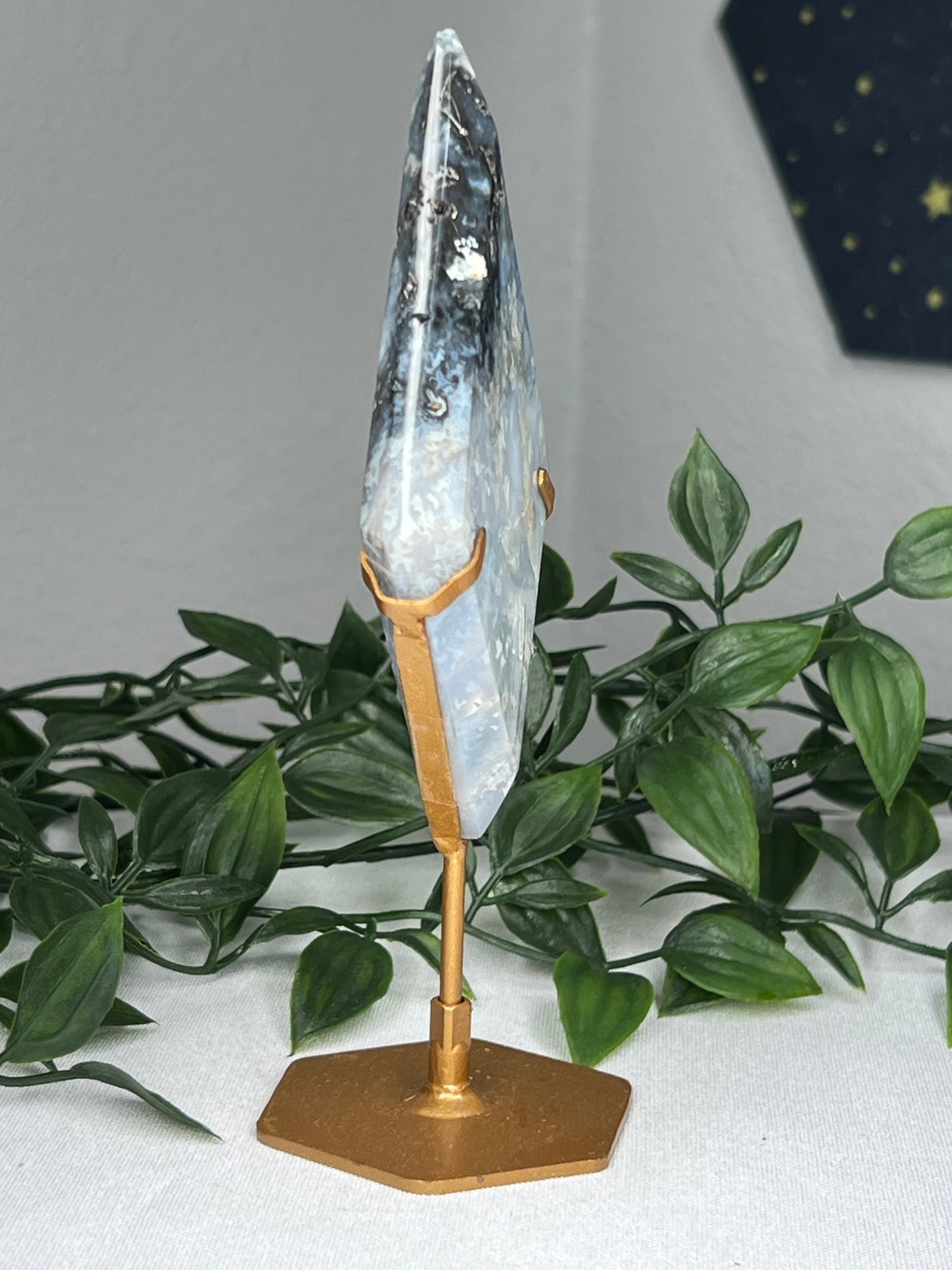 Blue Plume Agate Diamond