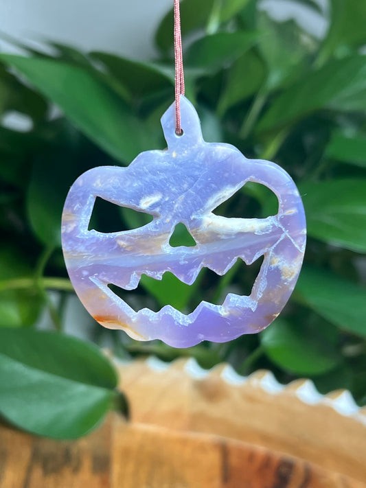 Purple Chalcedony Ornament Pumpkin: DH