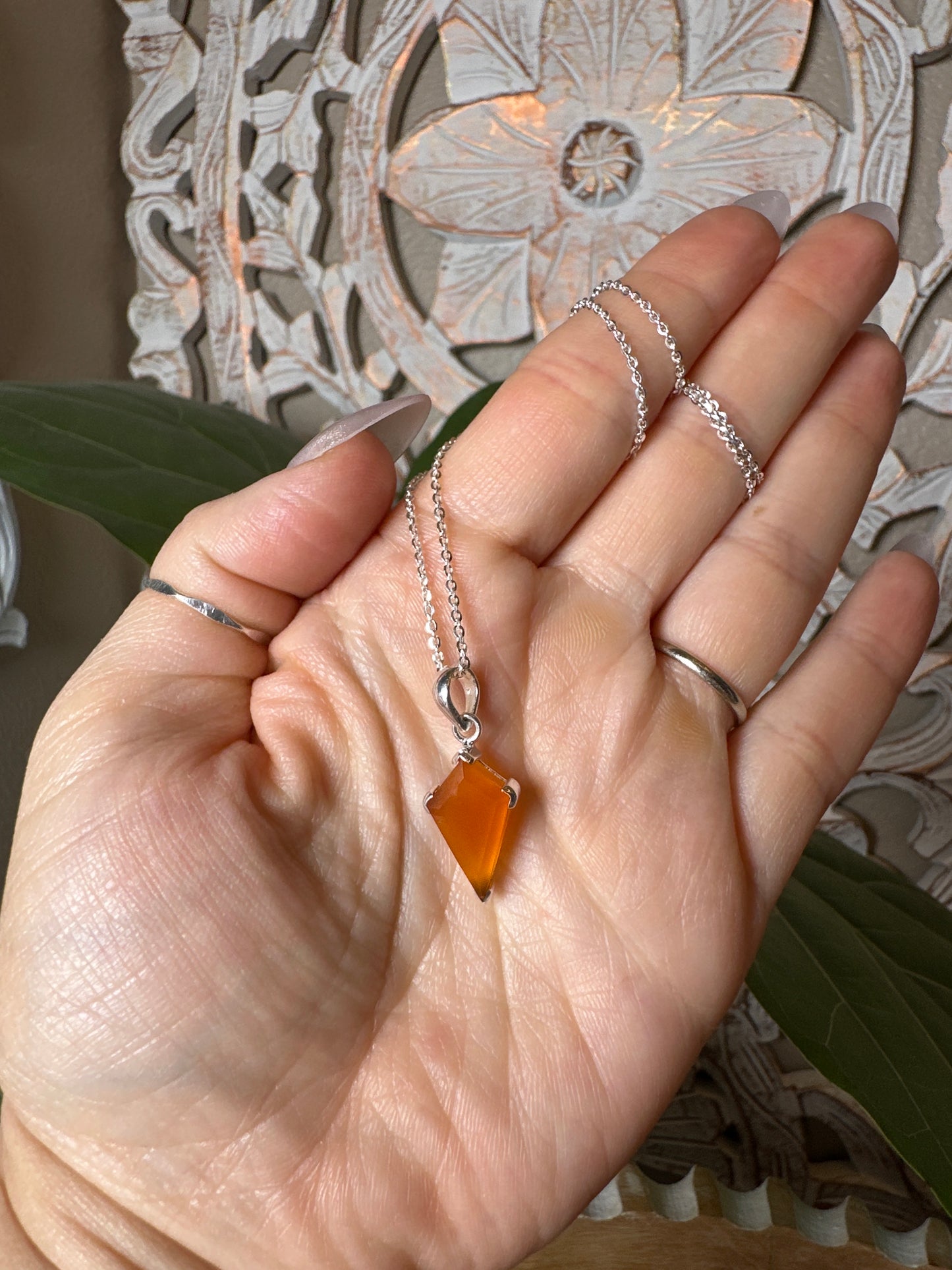 Carnelian Shield Necklace