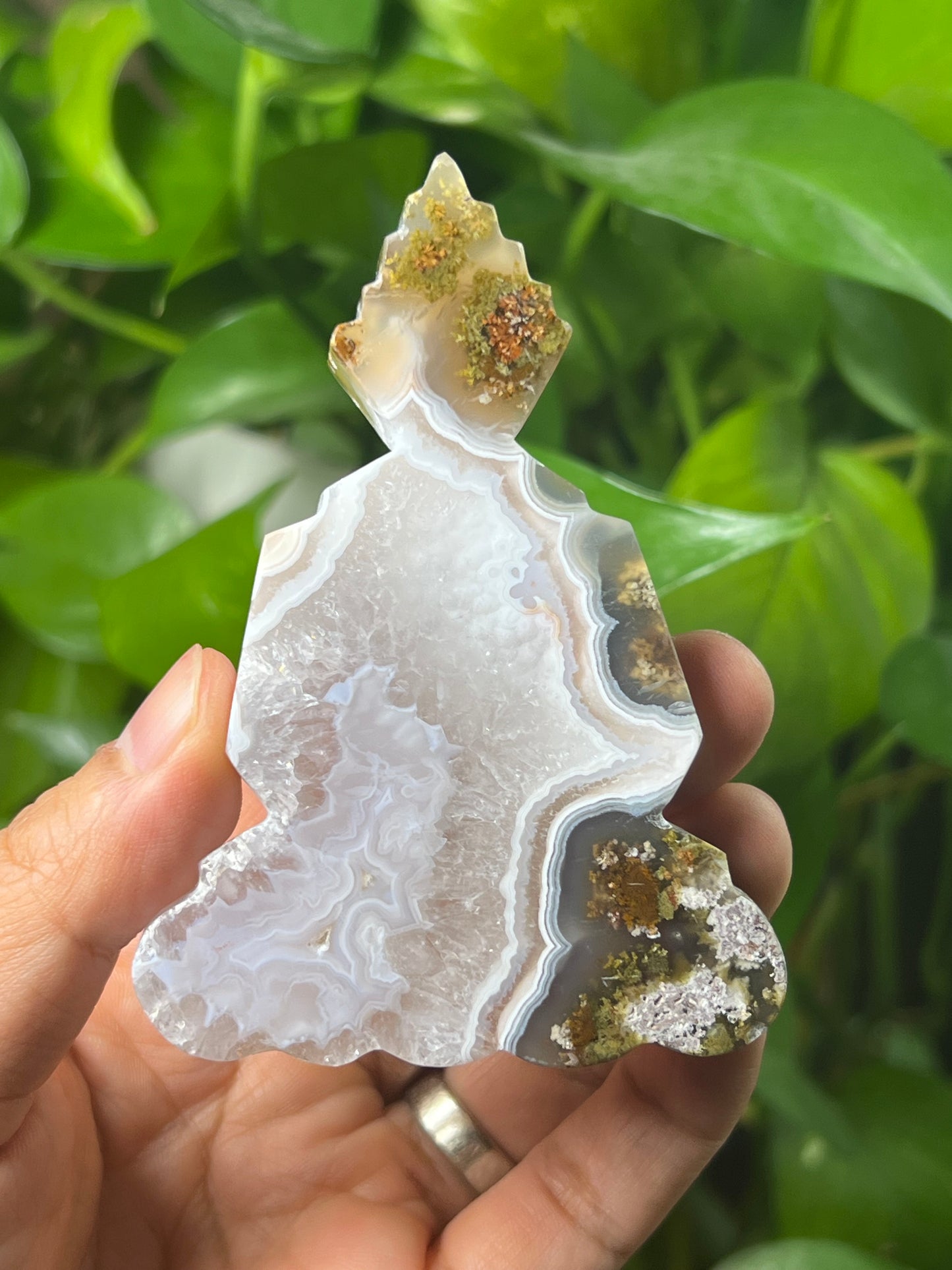 Scenic Moss Agate Buddha