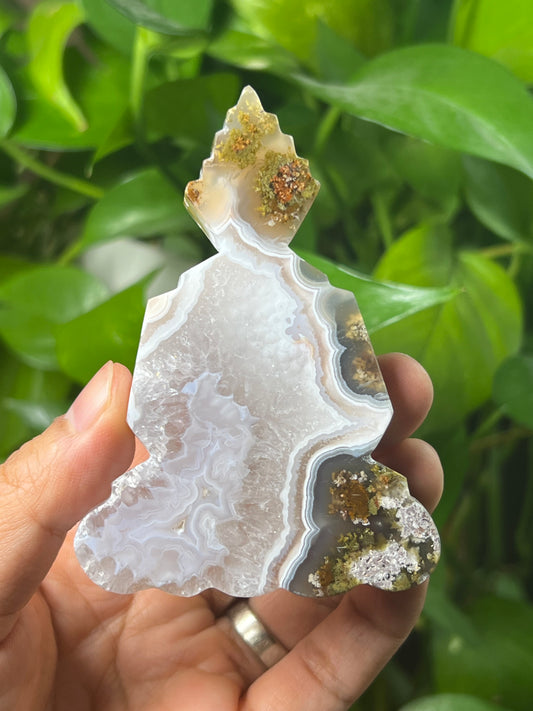 Scenic Moss Agate Buddha