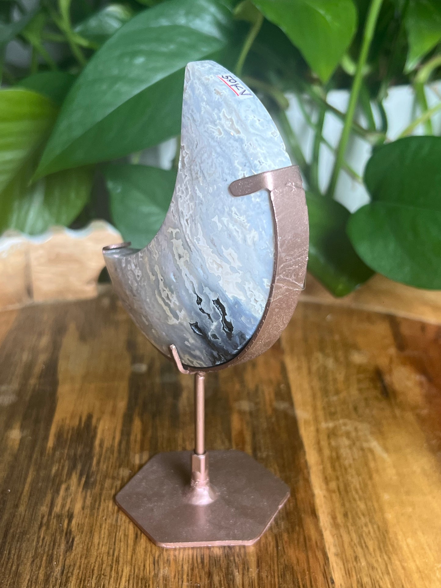 Blue Plume Agate Moon KV