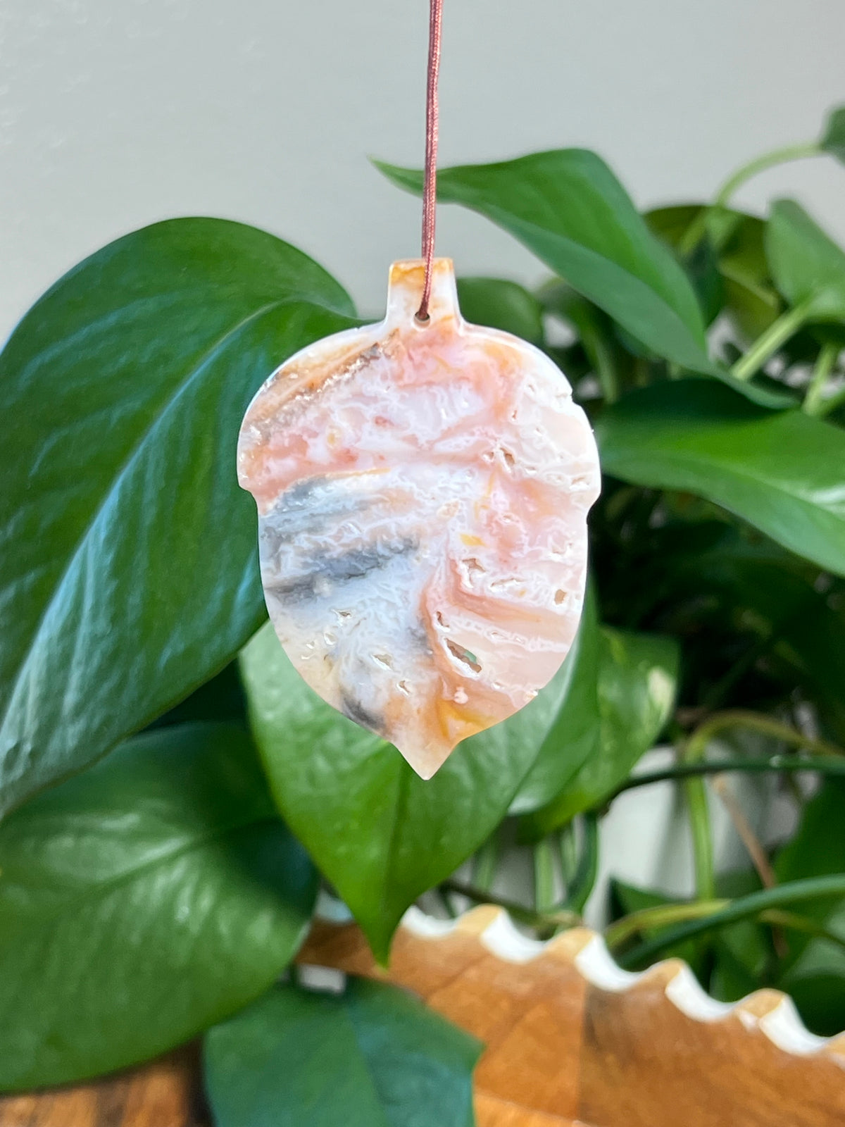 Rainbow Plume Agate Acorn Ornaments