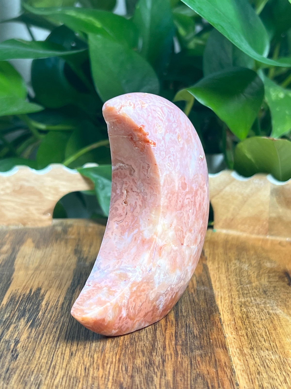 Pink Carnelian Self Standing Moon: PC