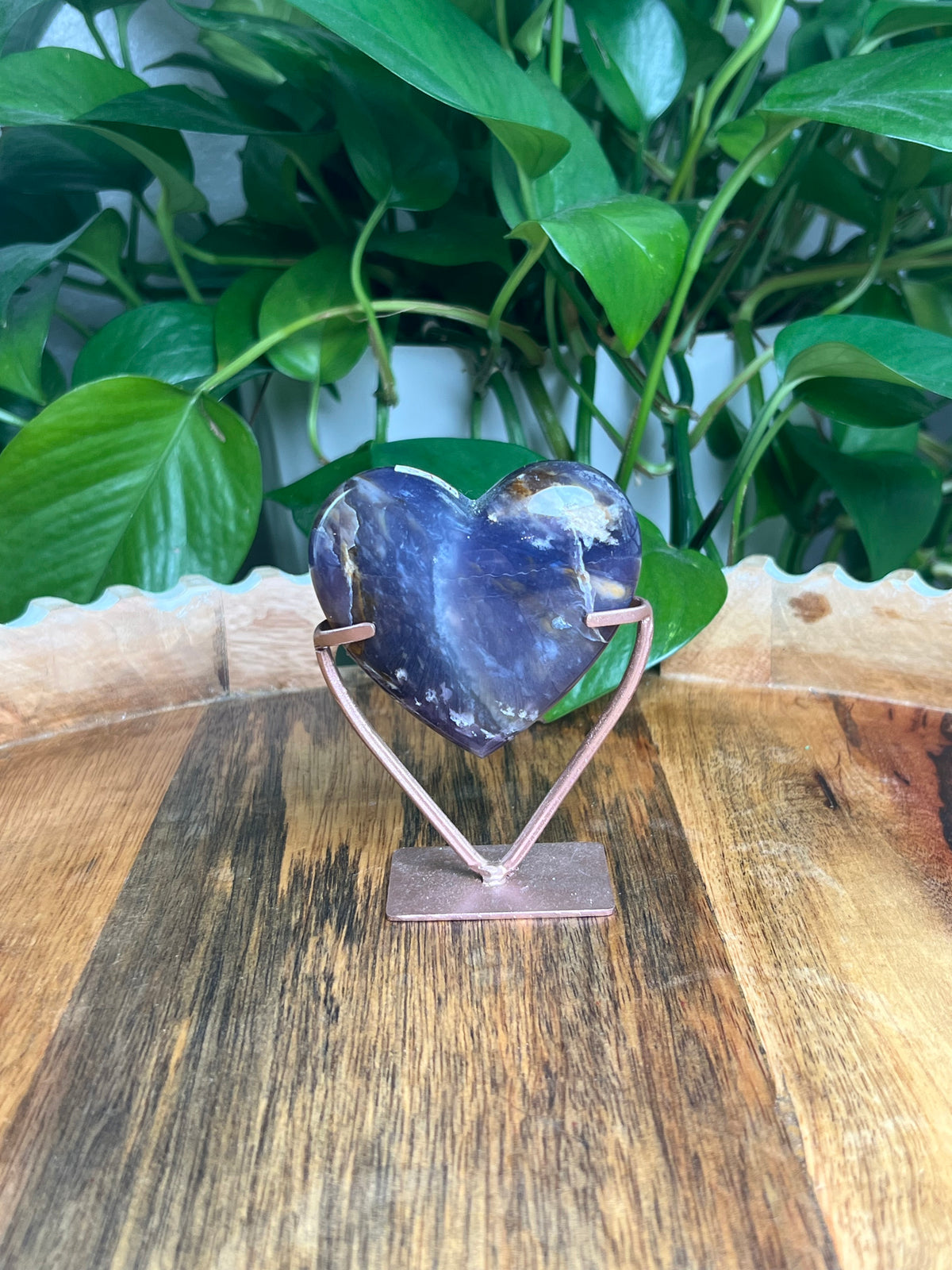 Purple Chalcedony Heart: KC