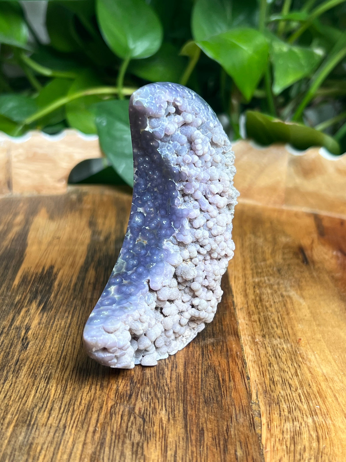 Grape Agate Self-Standing Moon: GA