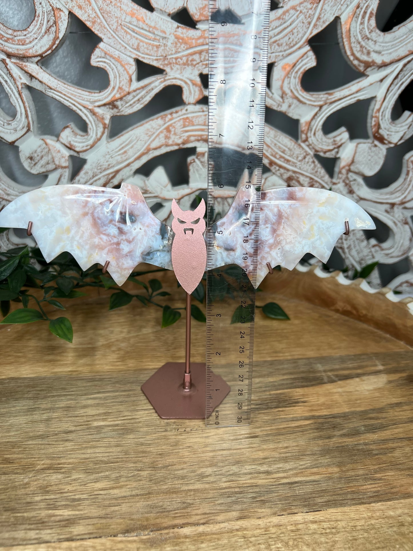 Rainbow Plume Agate Bat Wings