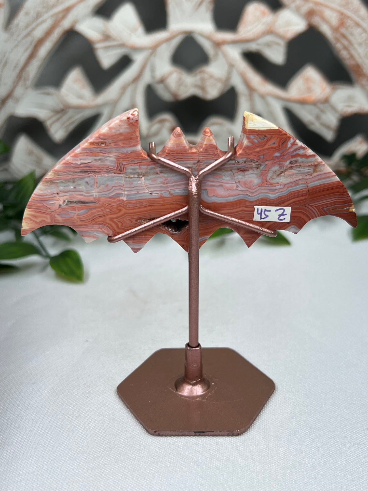 Pink Crazy Lace Agate Bat