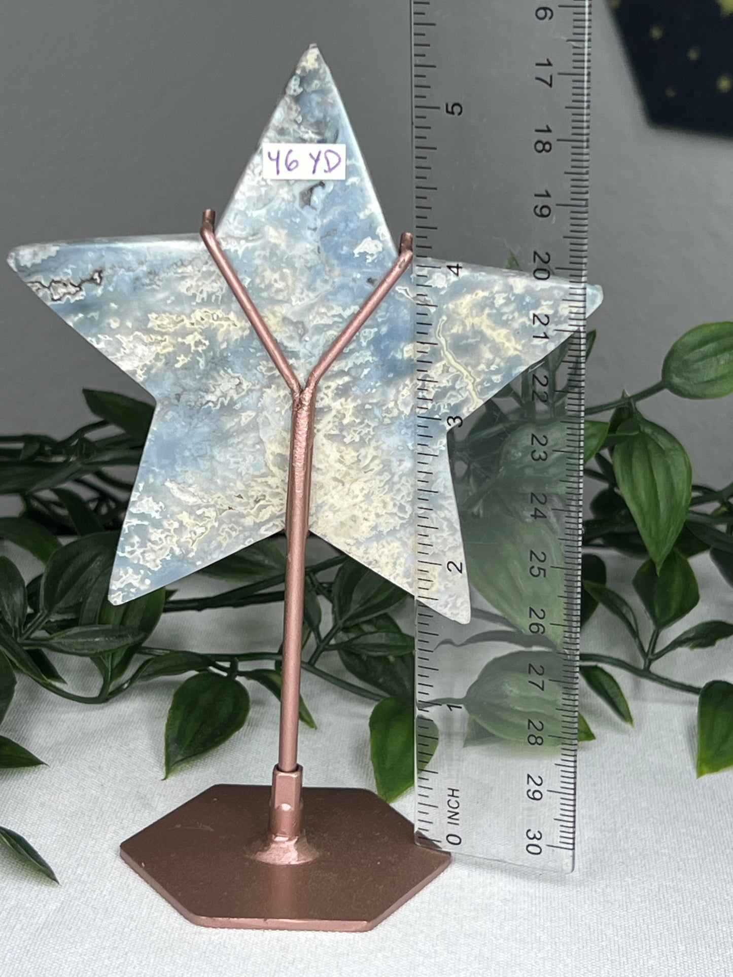 Blue Plume Agate Star