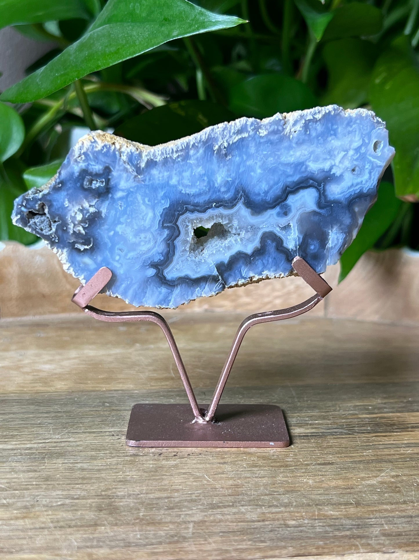 Blue Plume Agate Slab
