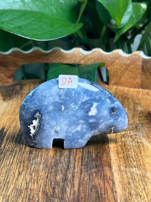 Blue Plume Agate Bears