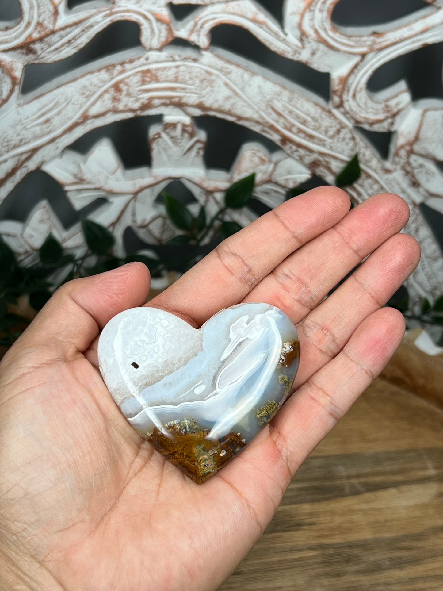Scenic Moss Agate Heart
