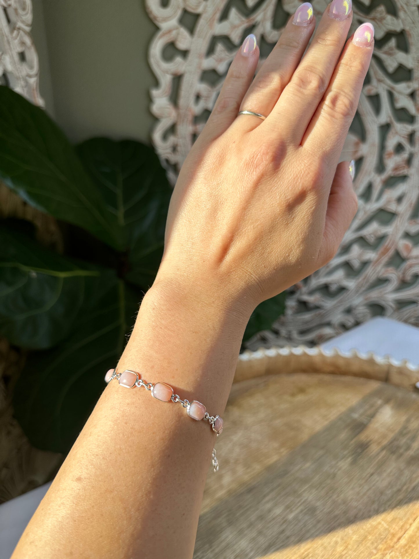 Australian Pink Opal Infinity Bracelet
