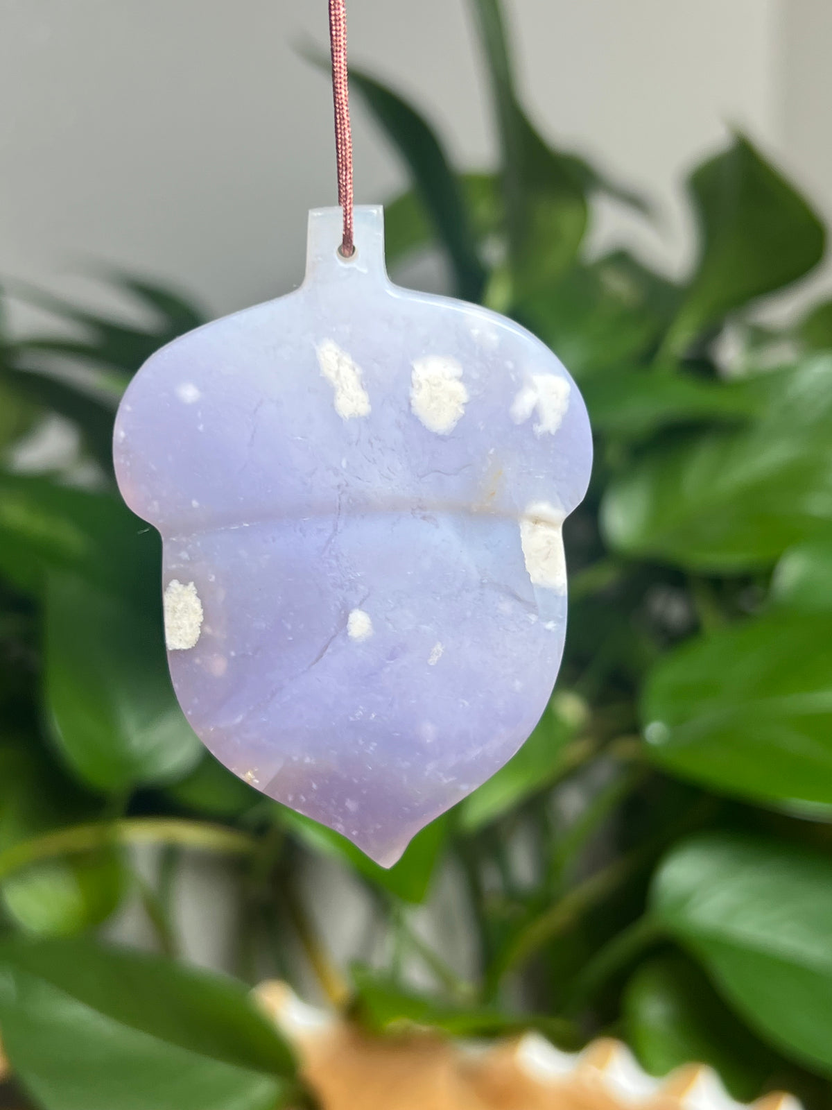 Purple Chalcedony Ornament Acorn: BG