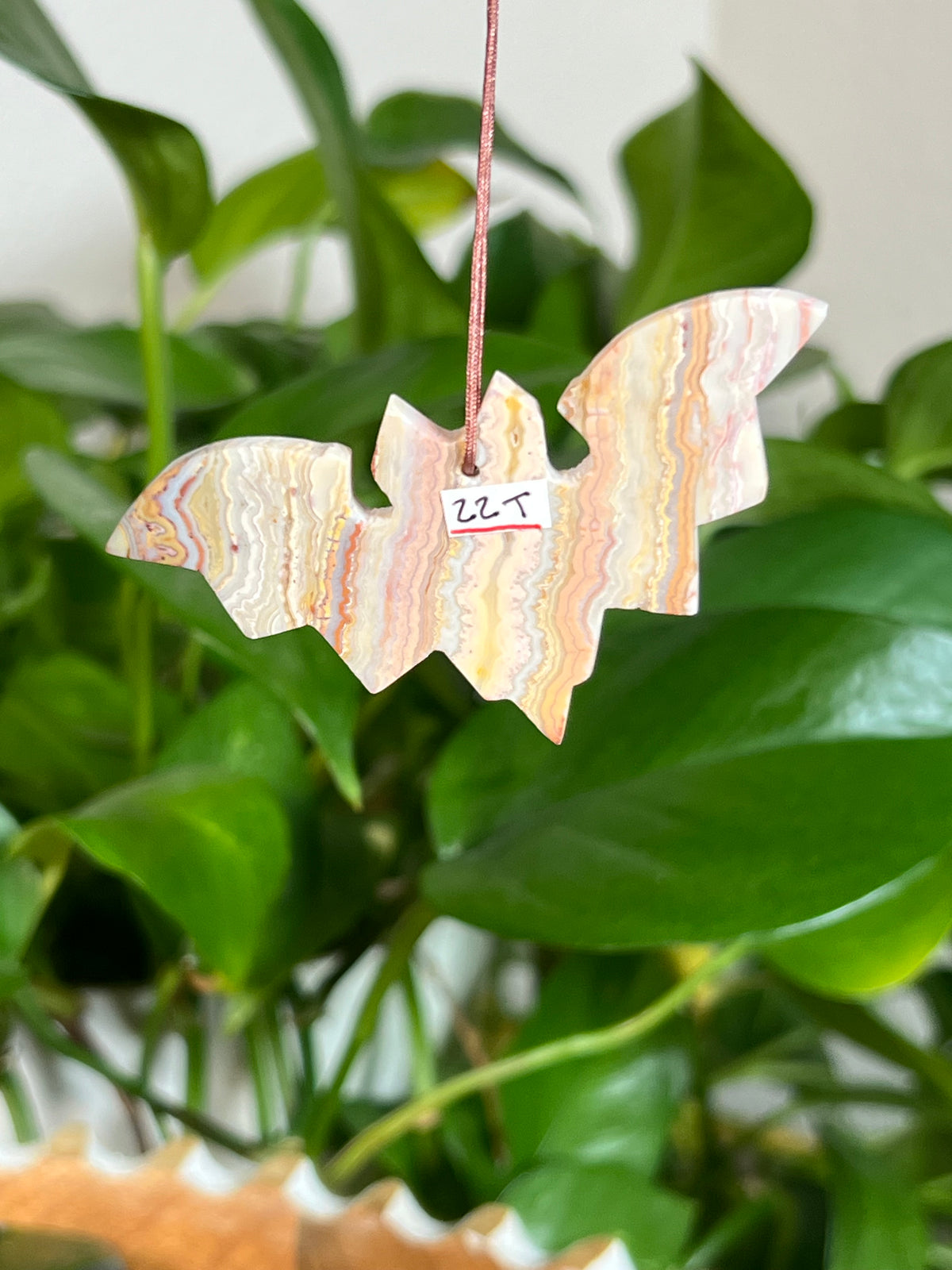 Crazy Lace Agate Bat Ornaments