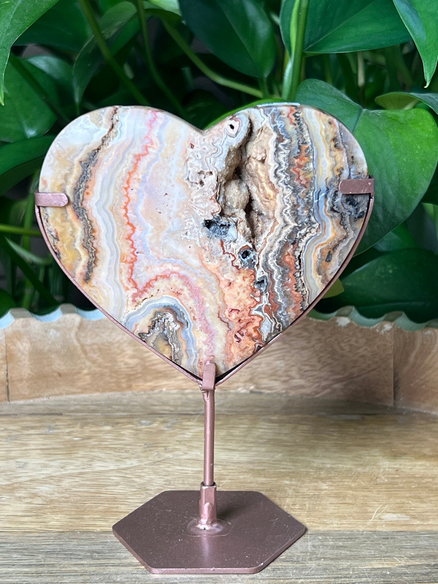 Crazy Lace Agate Heart