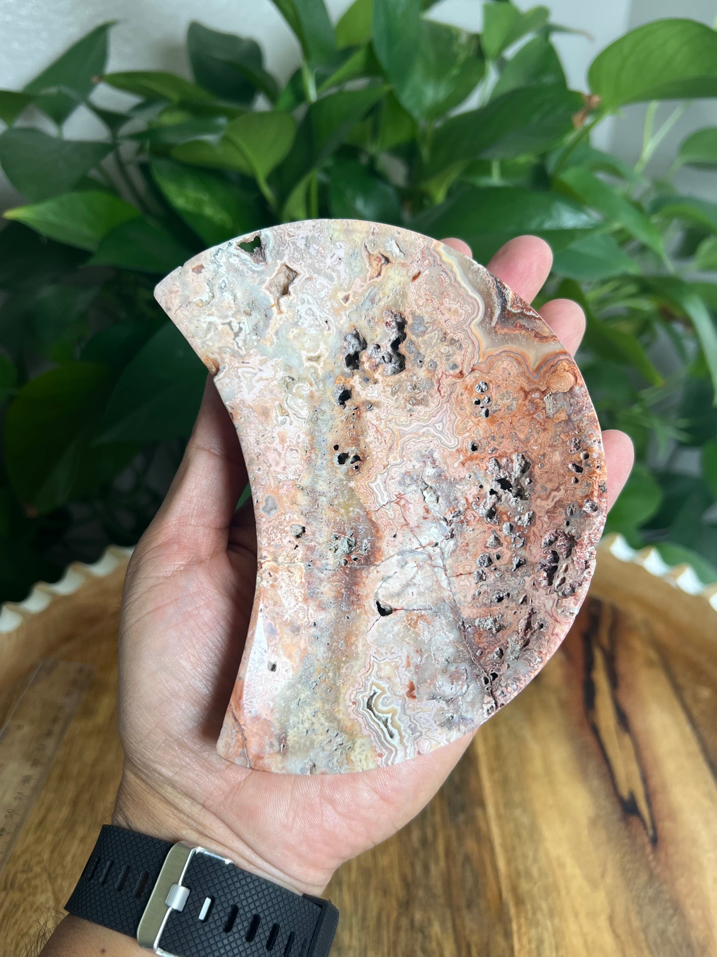 Crazy Lace Agate Moon Bowl: E