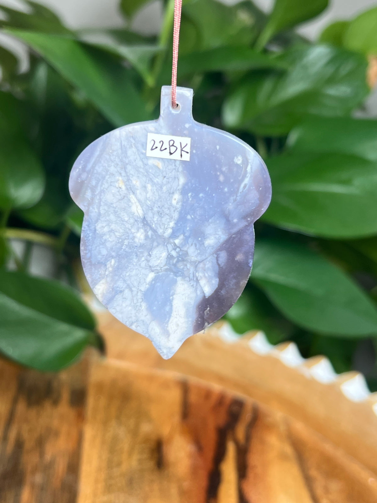 Purple Chalcedony Ornament Acorn: BK