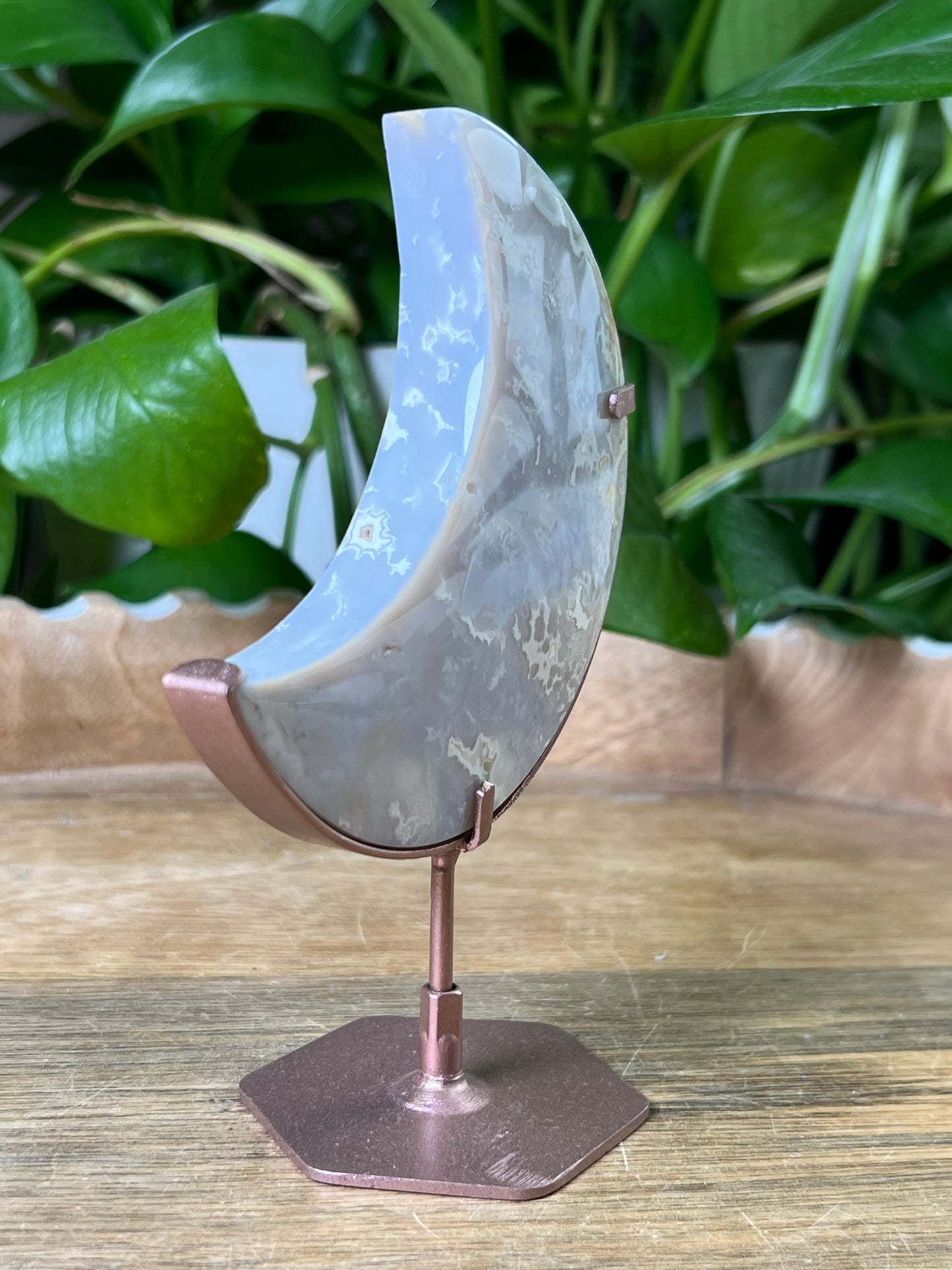 Winter Plume Agate Moon