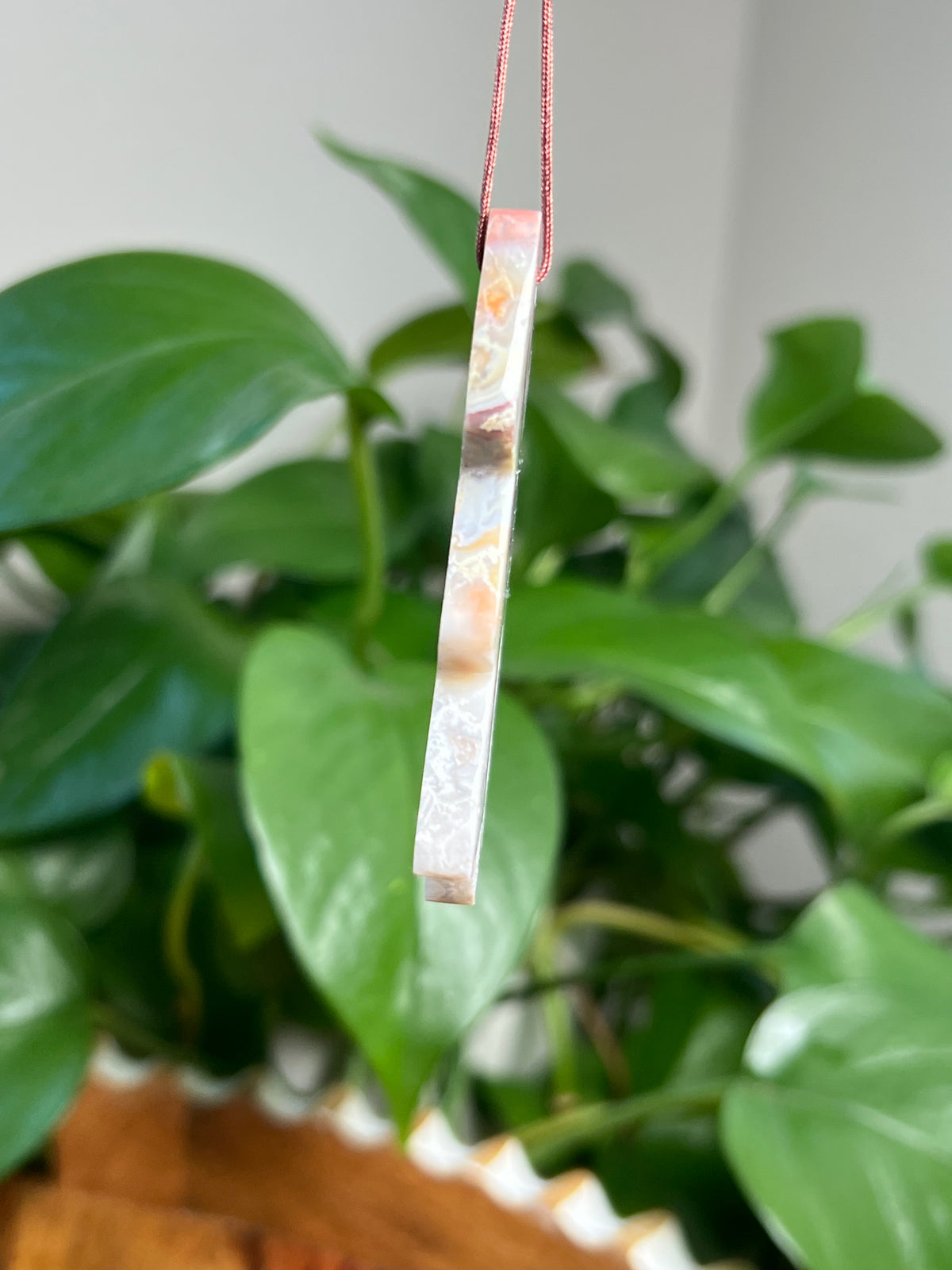 Sumatra Plume Agate Ornament Tree: SE