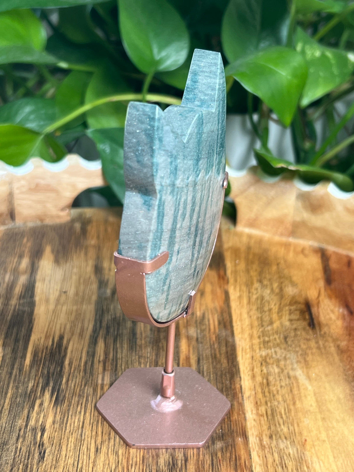 Blue Green Jasper Cat Head: NB